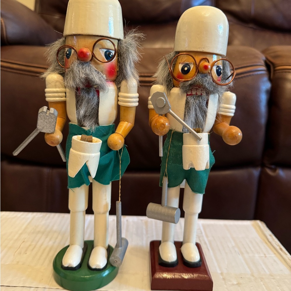 Vintage German worker Nutcrackers, set of 2